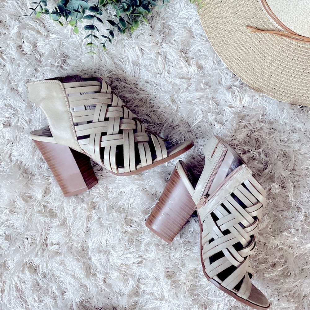 Fergalicious by Fergie Beige Wood Block Heel